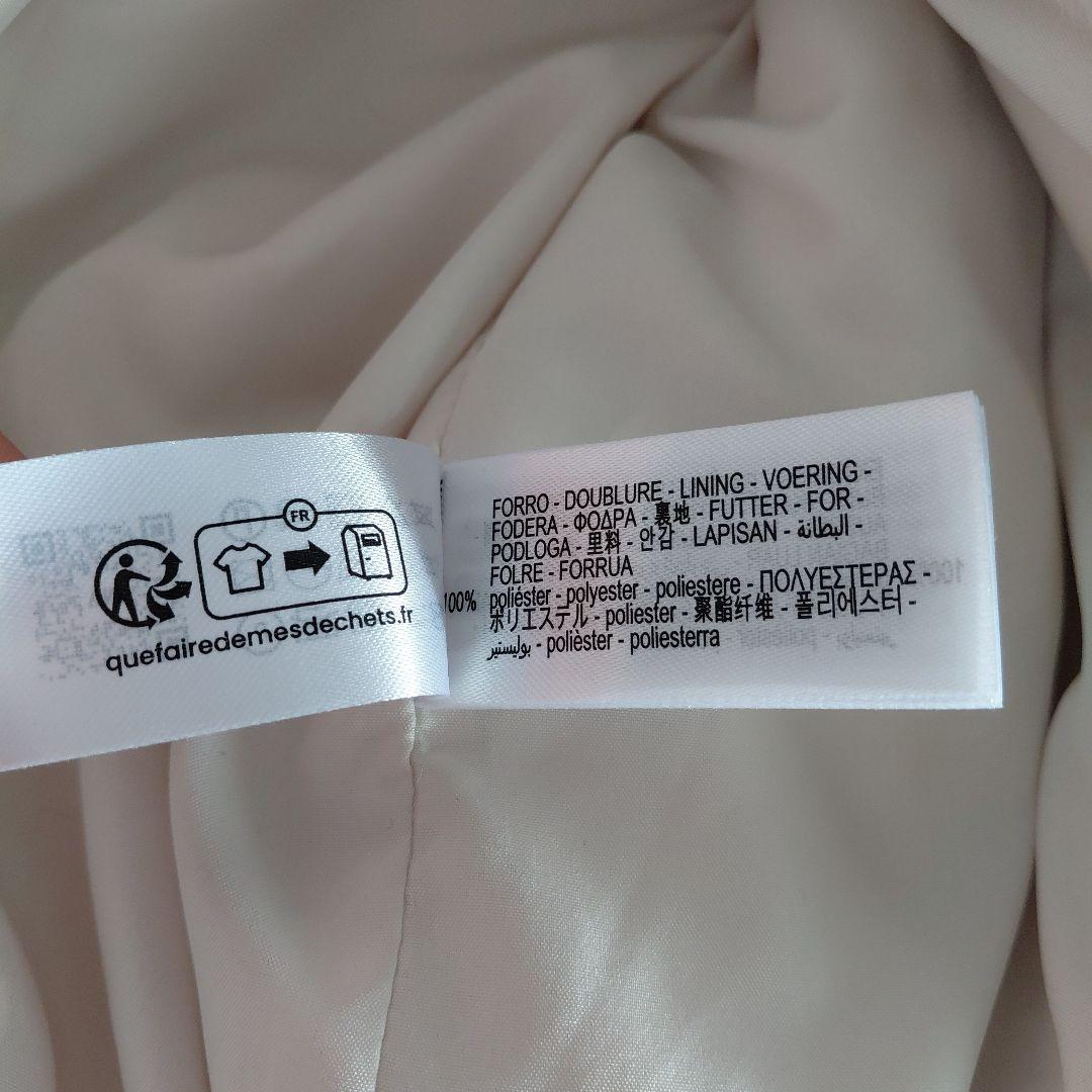 ZARA フード付きフェイクファーベスト　ジレ　ホワイト白 M