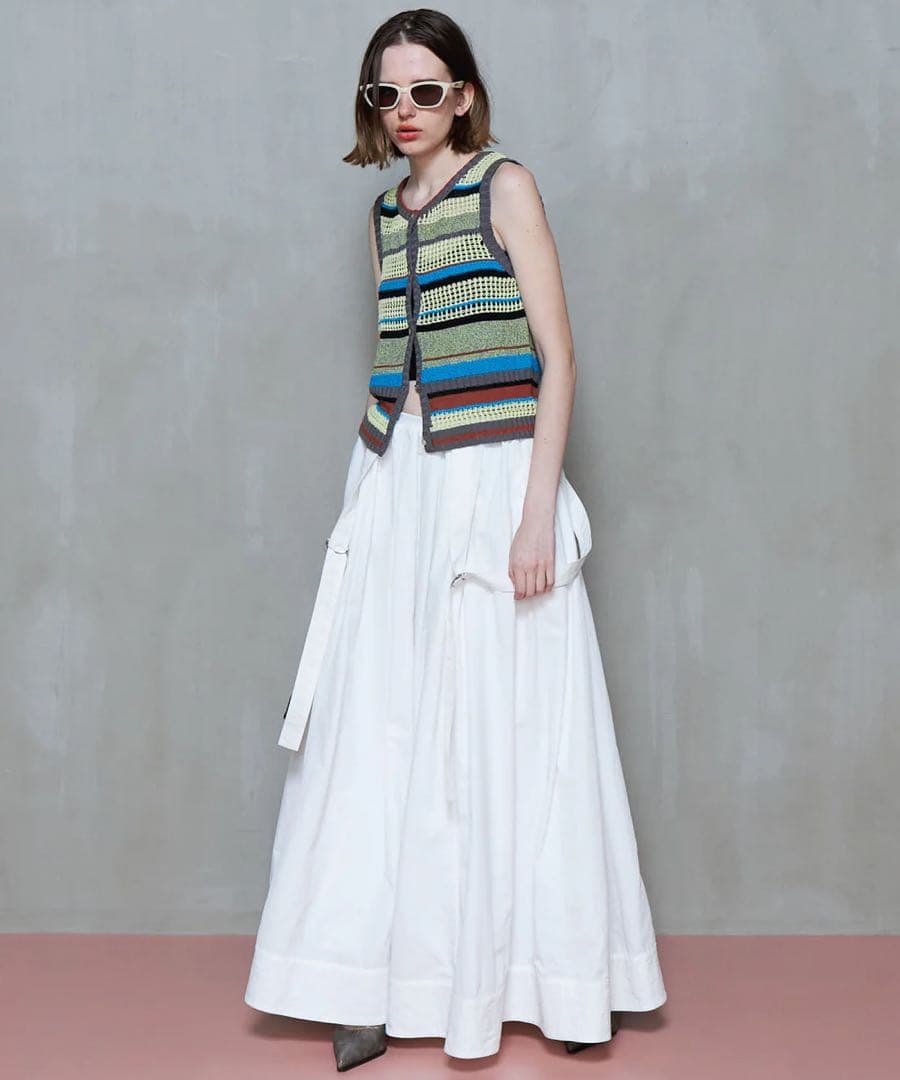 トップス maisonspecial 2way Multi Border Tank Top
