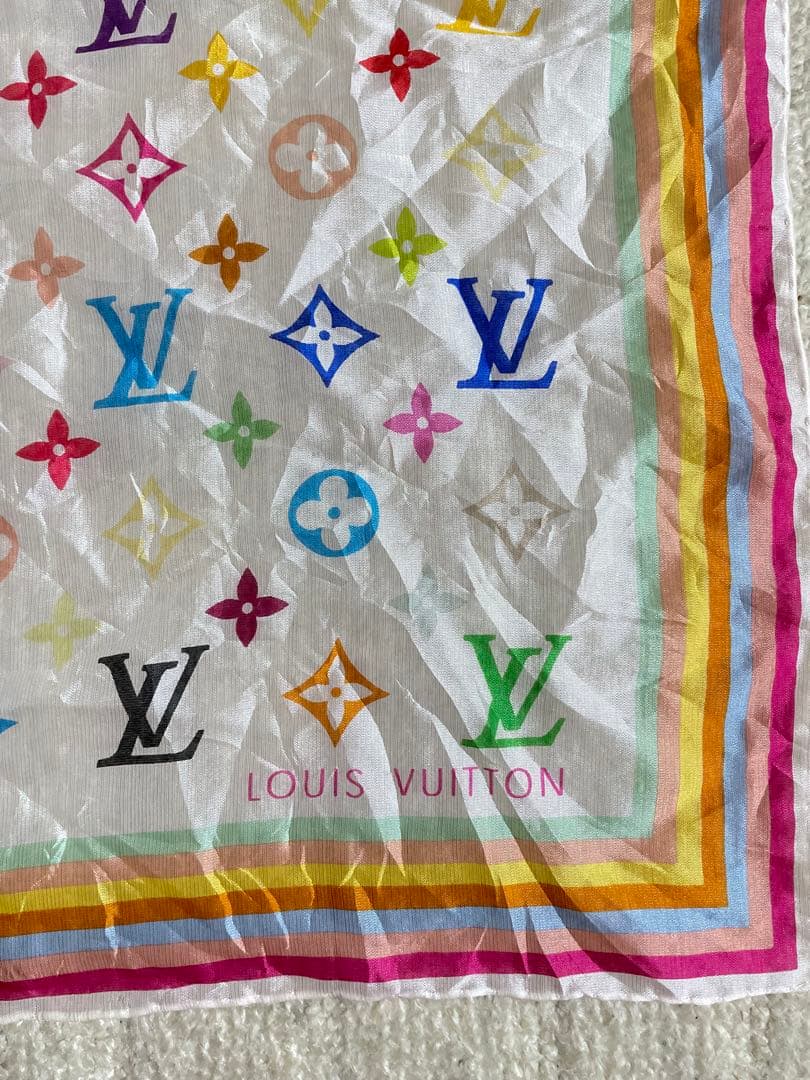 Louis Vuitton ルイヴィトン マルチカラー モノグラム スカーフ 絹
