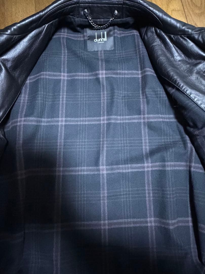 購入60万円ほぼ未使用dunhill レザー ジャケット 羊皮 黒 ダンヒル 革
