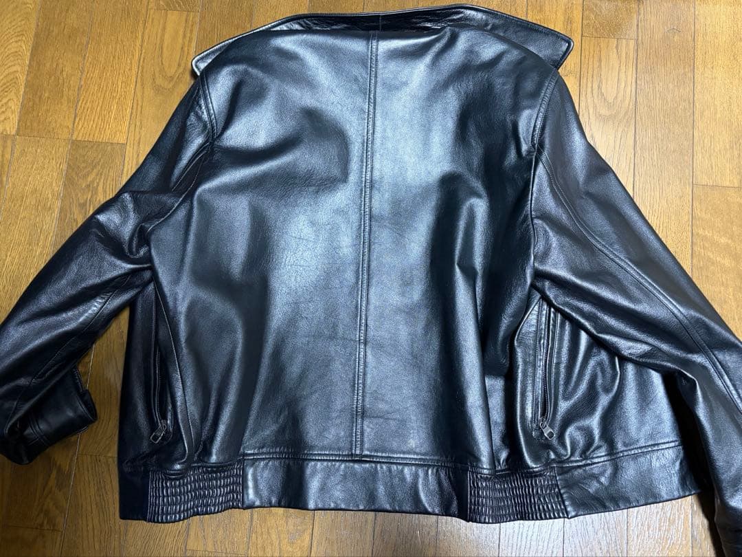購入60万円ほぼ未使用dunhill レザー ジャケット 羊皮 黒 ダンヒル 革