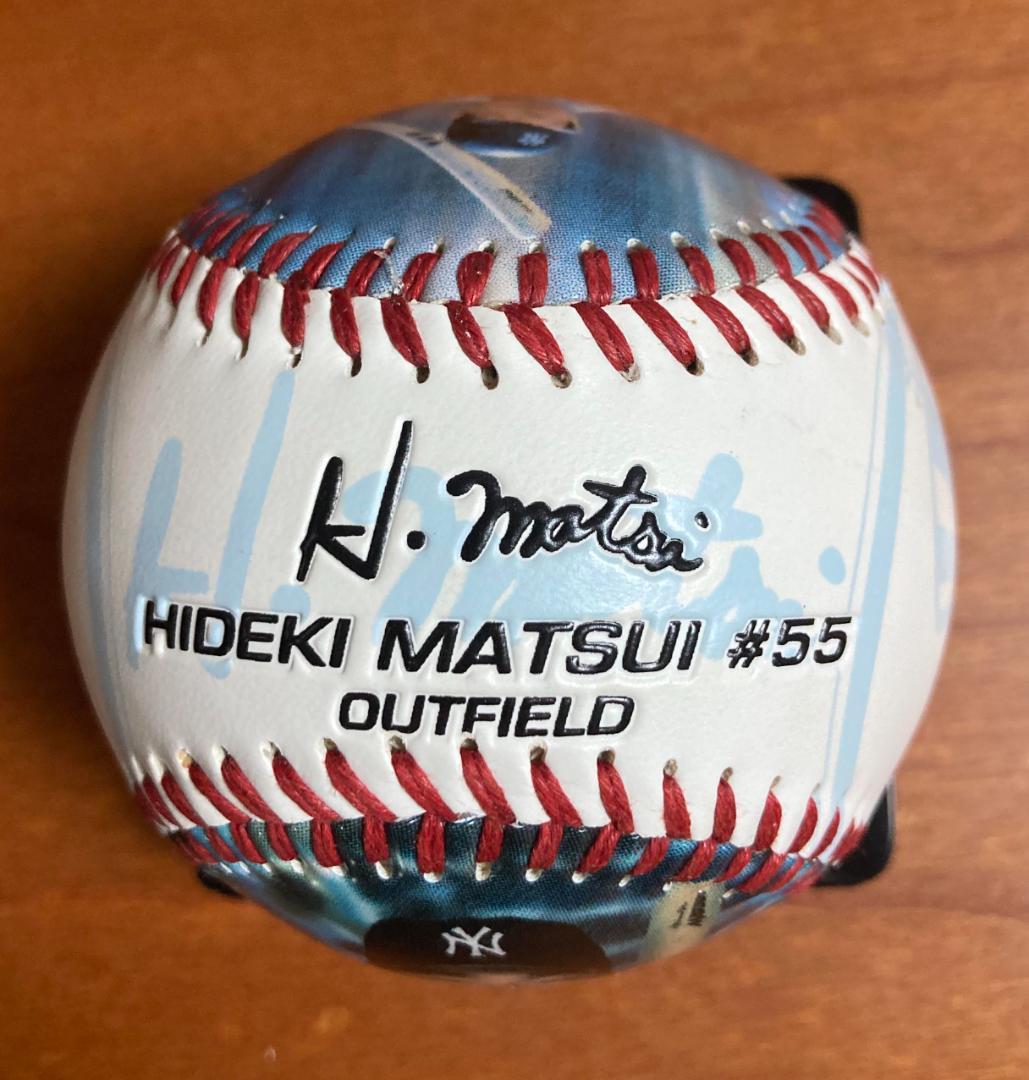 超レア！ゴジラ松井のプリントサインボールに直筆サイン！NYヤンキース公式ボール！