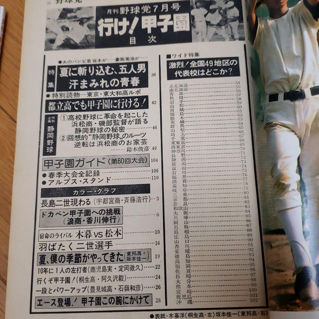月刊野球党　行け！甲子園　1978全国高校野球地区予選展望号