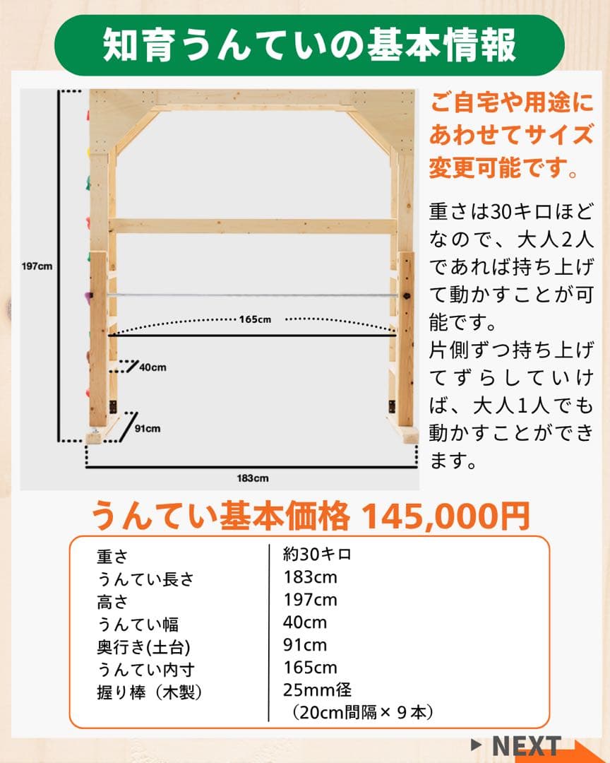 知育うんてい　正規品　　ボルダリング　鉄棒　登り棒
