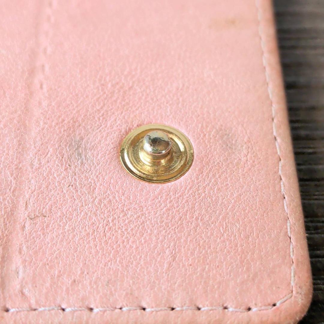 CHANEL ピンク レザー キーケース　キャビアスキン