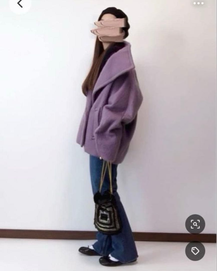 【即日発送！美品】ショート丈シャギースタンドカラーショートコート