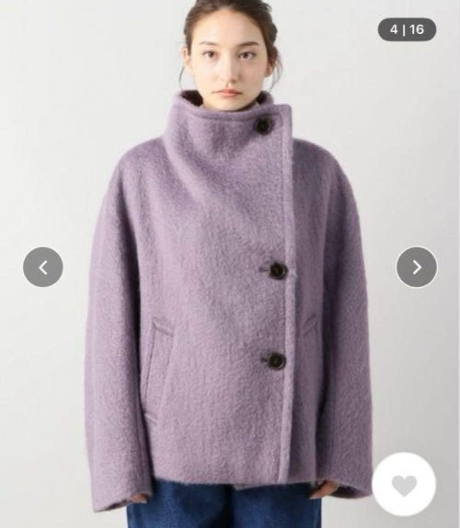 【即日発送！美品】ショート丈シャギースタンドカラーショートコート