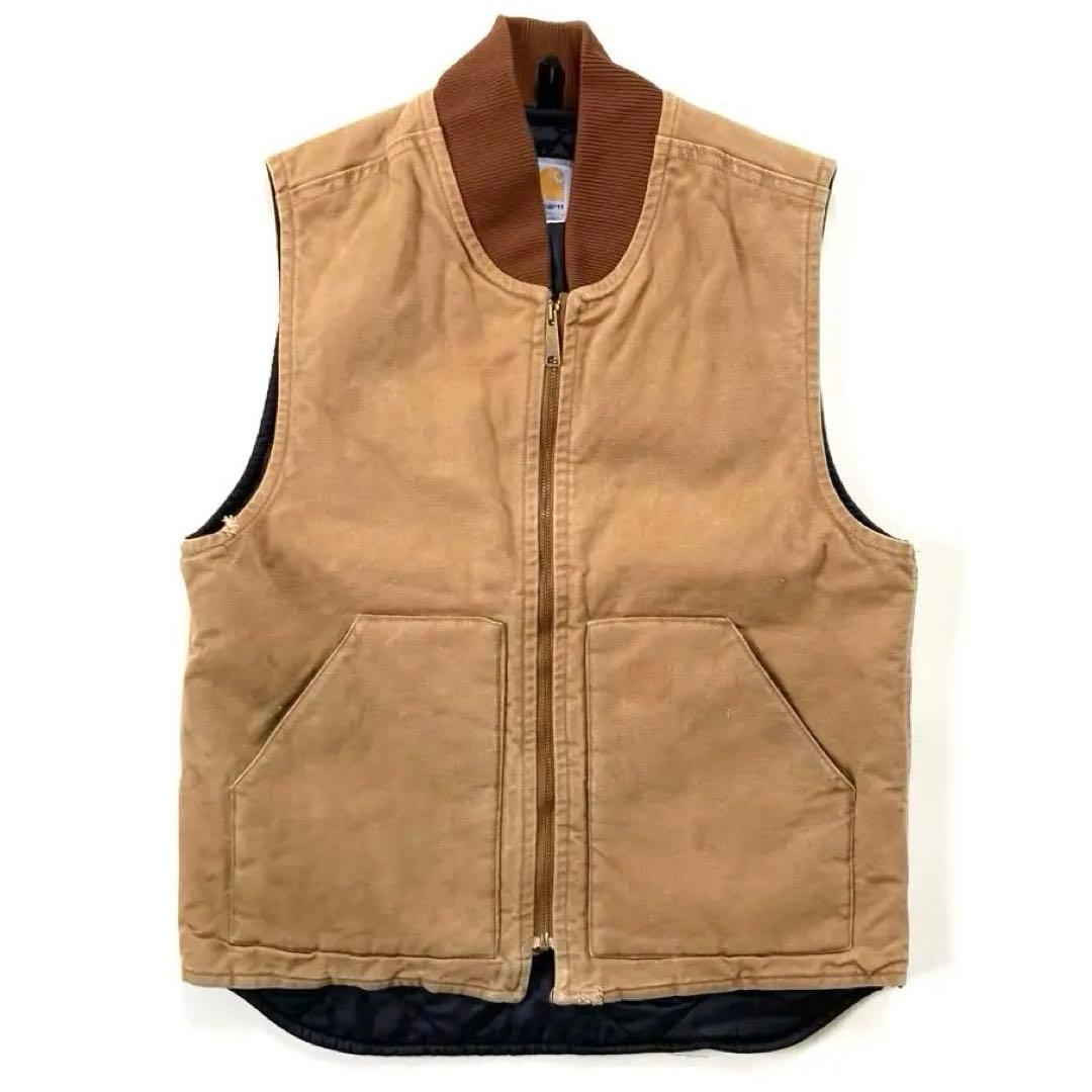 carhartt ダックベスト フェード ブラウンダックsize:L