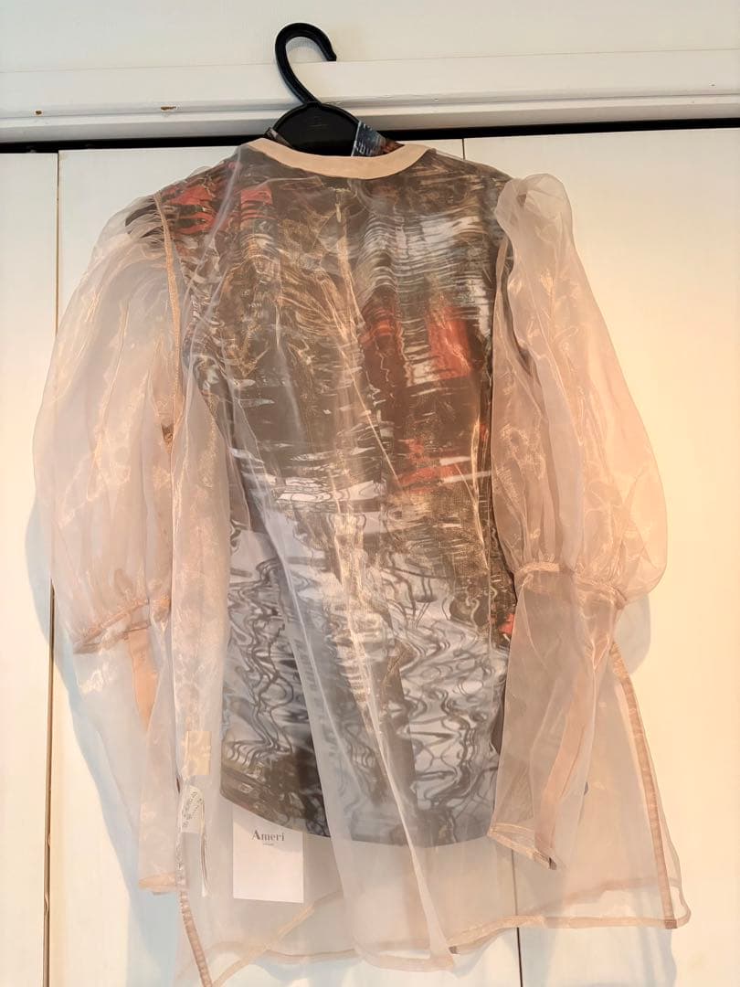 Ameri VINTAGE.シースルーブラウス F ベージュ