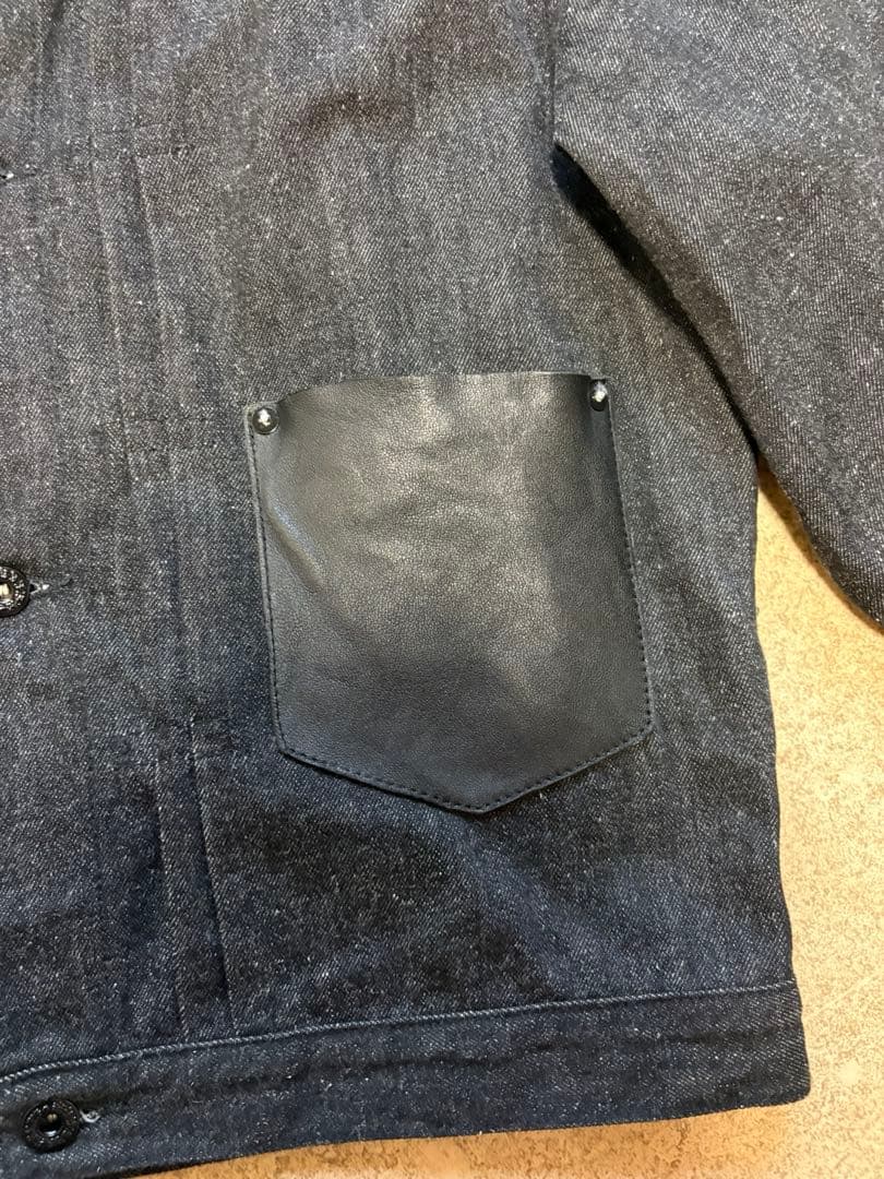 美品 Schott DENIM LEATHER COMBI G-JACKET