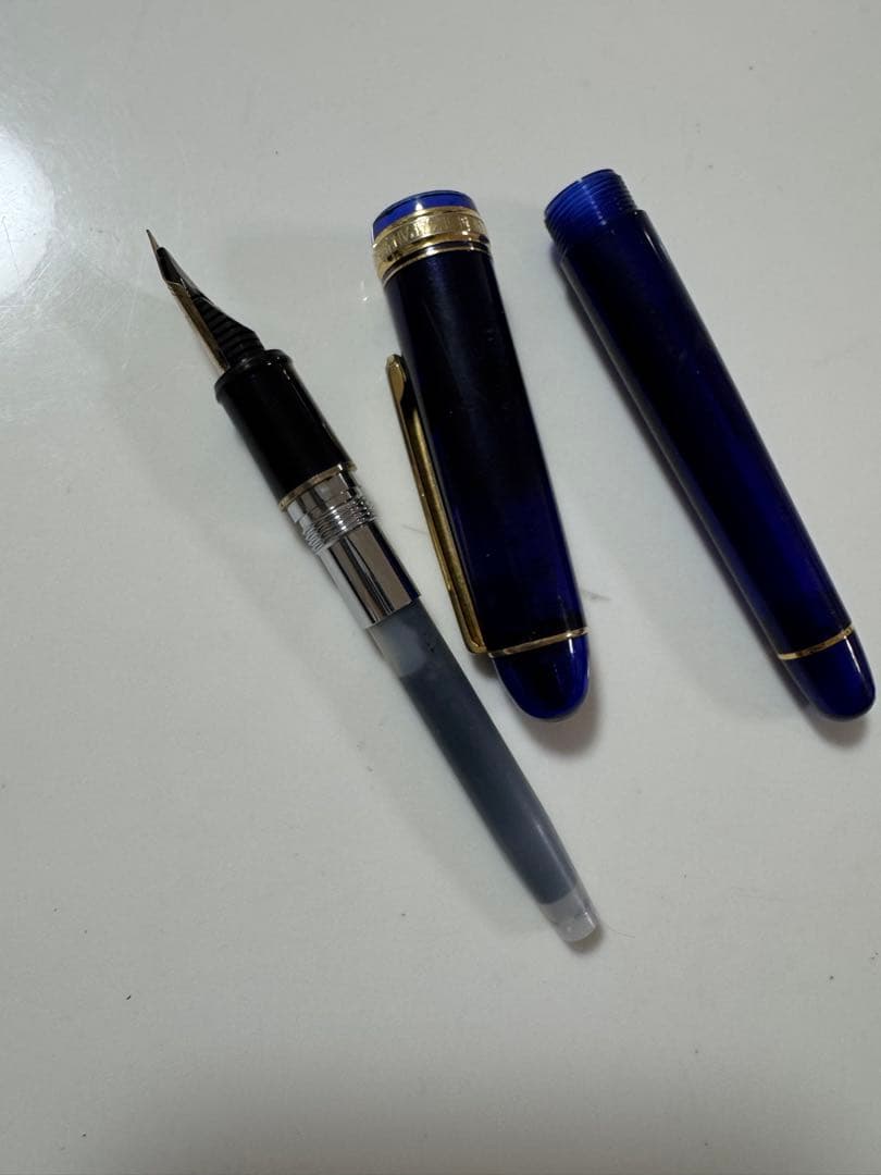 青色 14K EF 万年筆