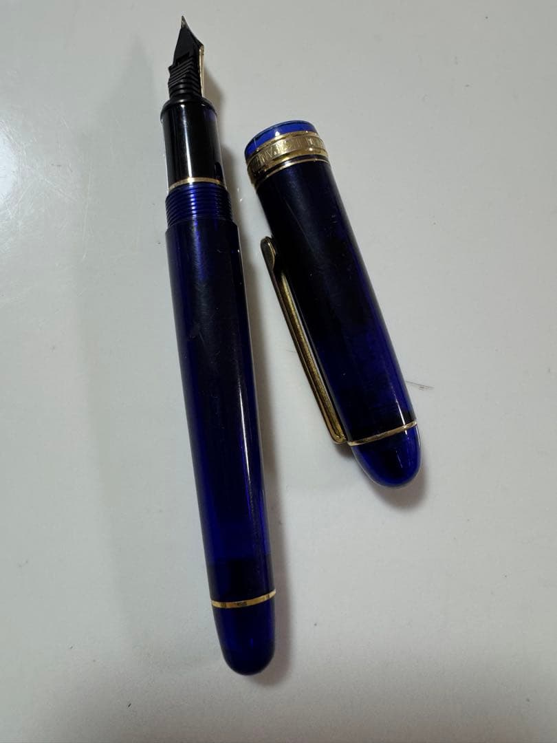 青色 14K EF 万年筆