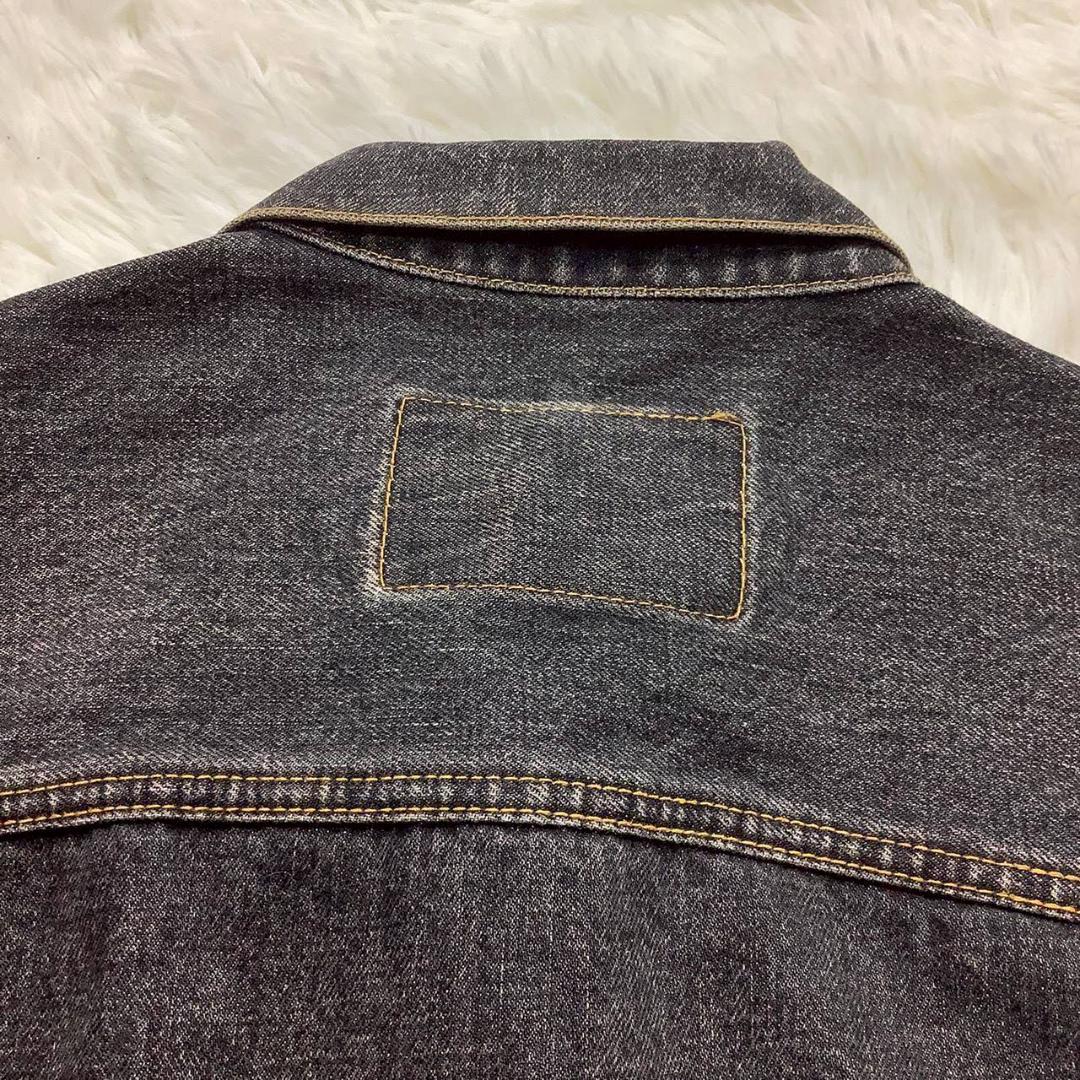 Gジャン メンズ シンチバック ブラック デニムジャケット スワッガー L