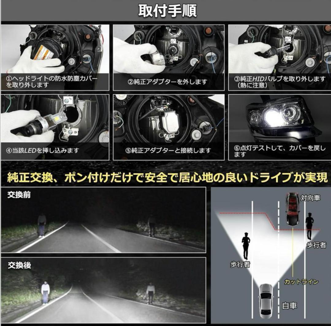 D2S D2R LED DC12V/24V対応 ヘッドライト 16000LM