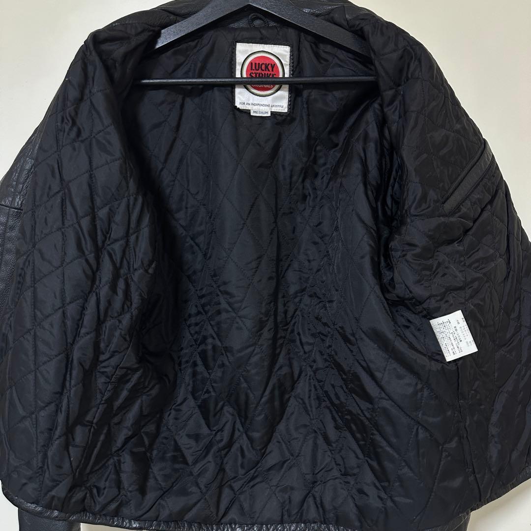 LUCKY STRIKE カウレザー シングルライダースジャケット 牛革 M