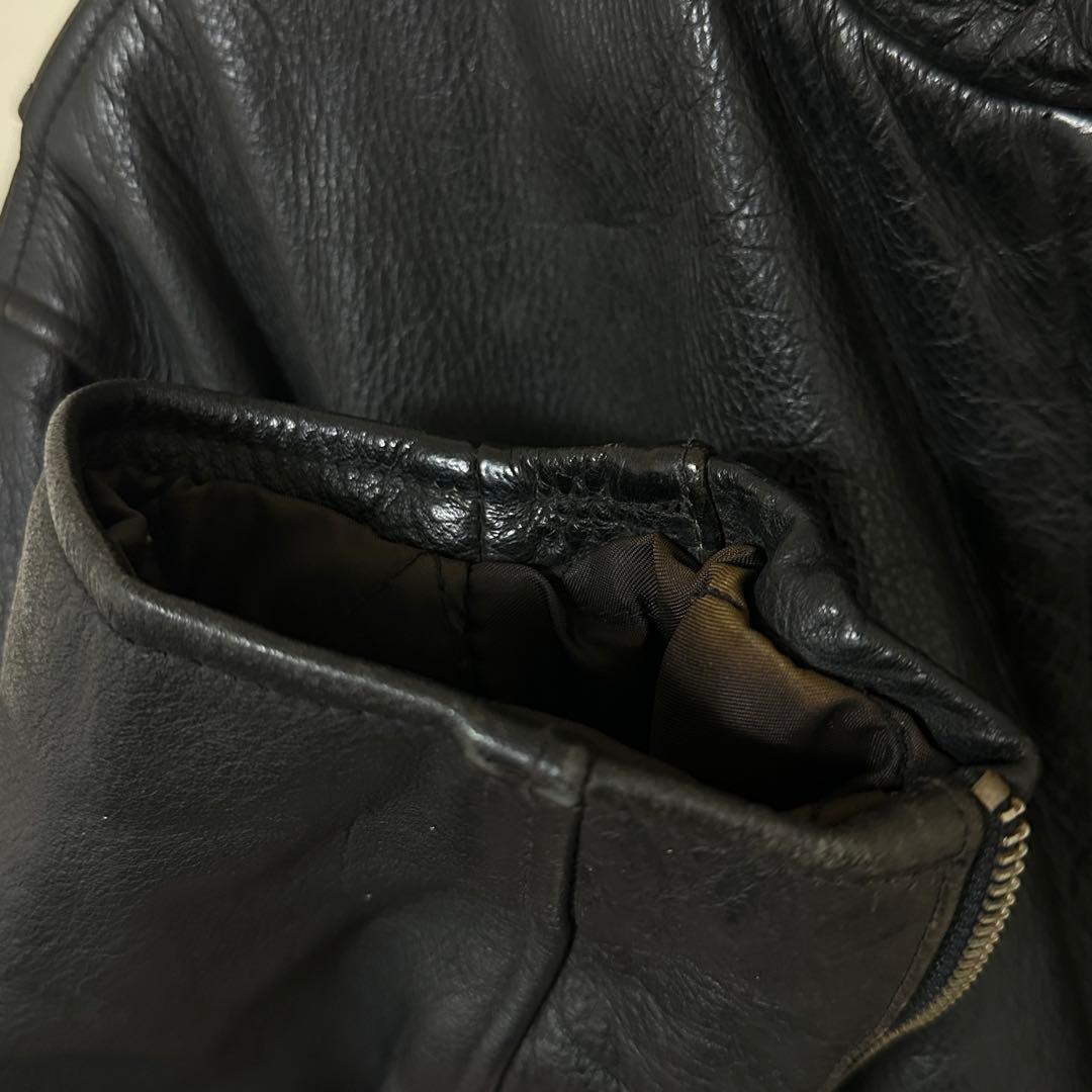 LUCKY STRIKE カウレザー シングルライダースジャケット 牛革 M