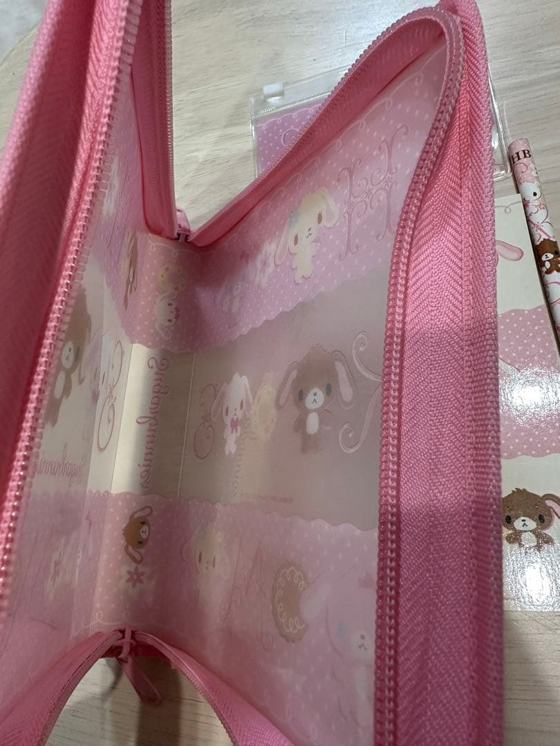 サンリオ　シュガーバニーズ　収納ケース　文房具　シール　平成レトロ