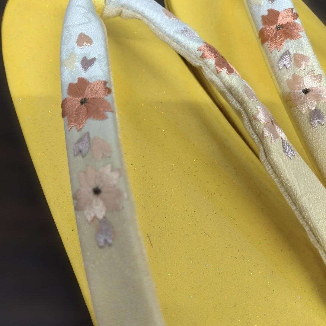 沙織 花柄刺繍和装用バッグと草履セット