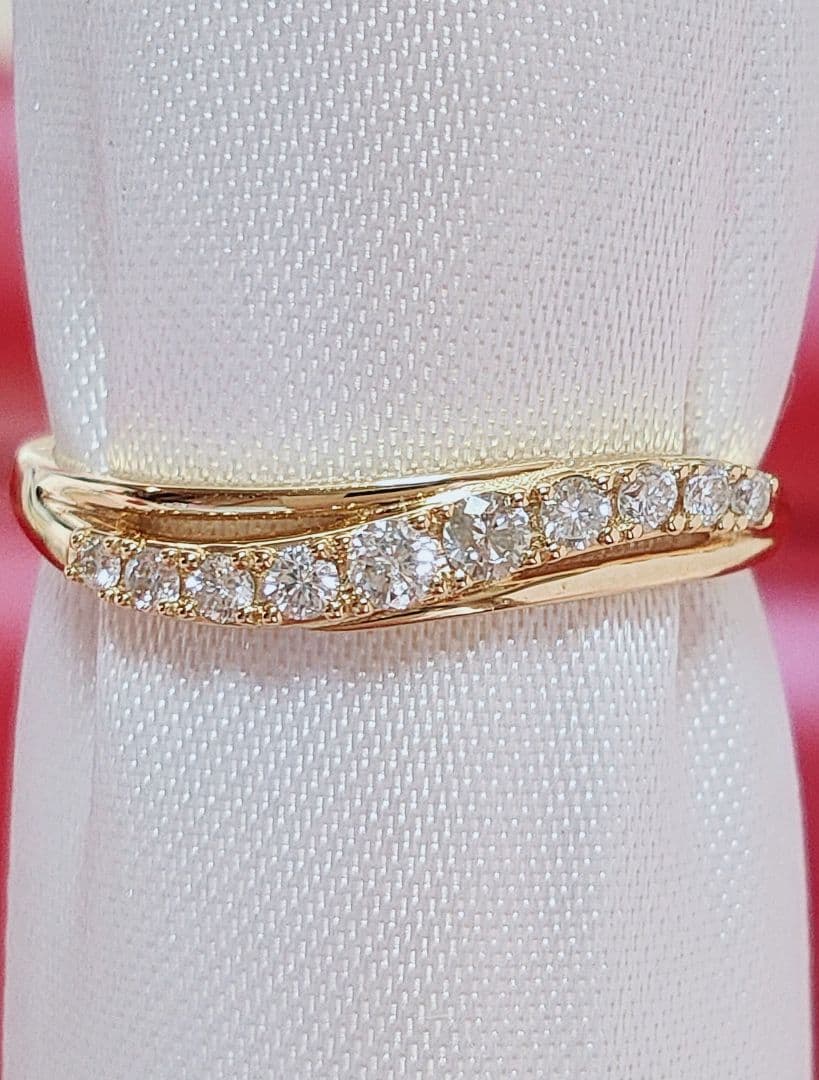 2026年 新作 未使用品 k18 天然ダイヤモンド 0.15ct リング