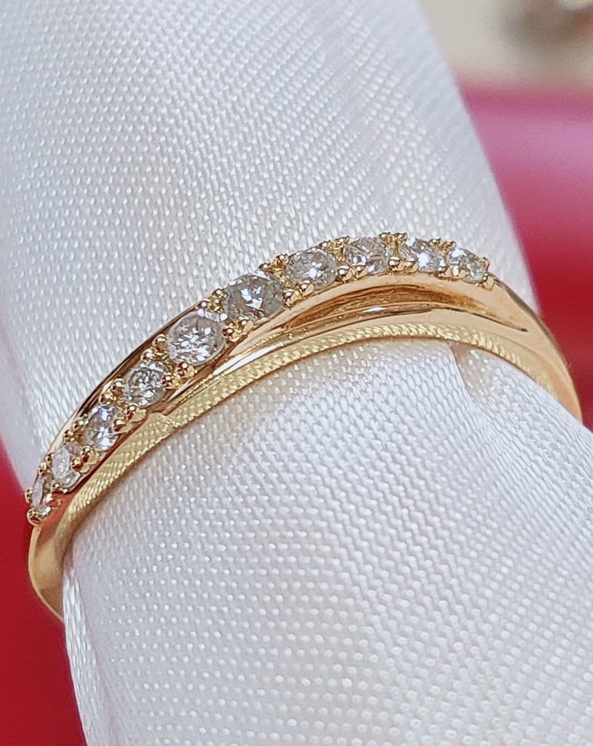 2026年 新作 未使用品 k18 天然ダイヤモンド 0.15ct リング