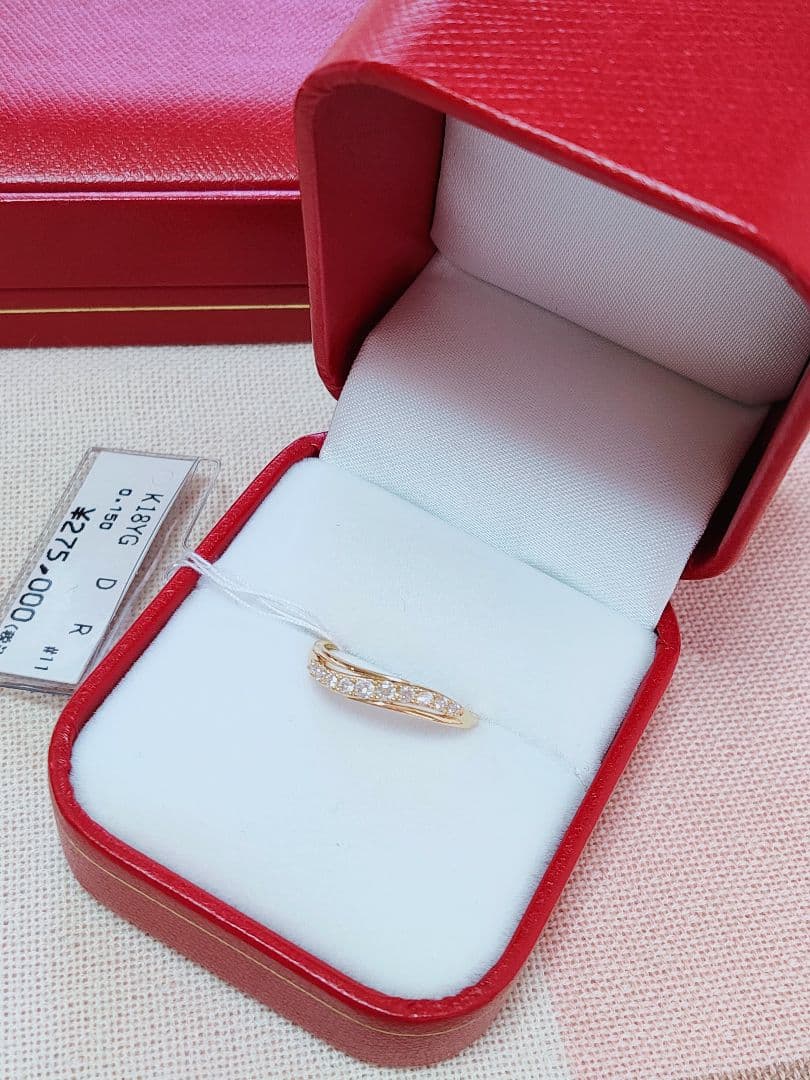 2026年 新作 未使用品 k18 天然ダイヤモンド 0.15ct リング