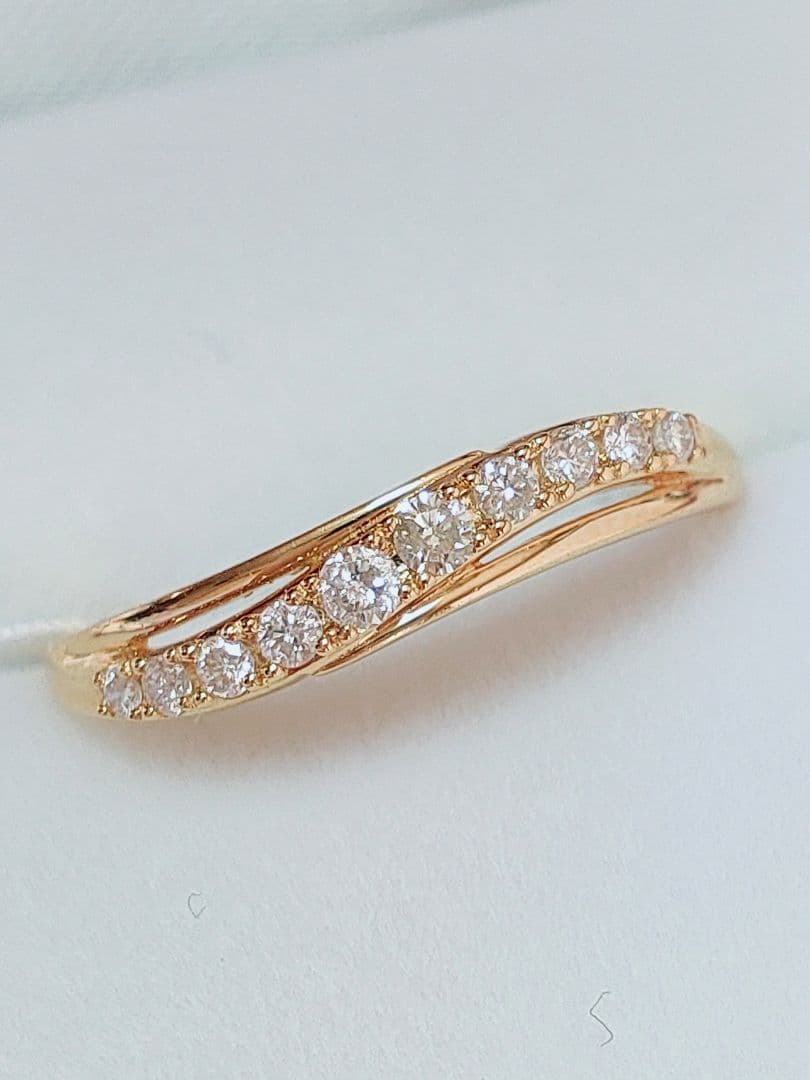 2026年 新作 未使用品 k18 天然ダイヤモンド 0.15ct リング