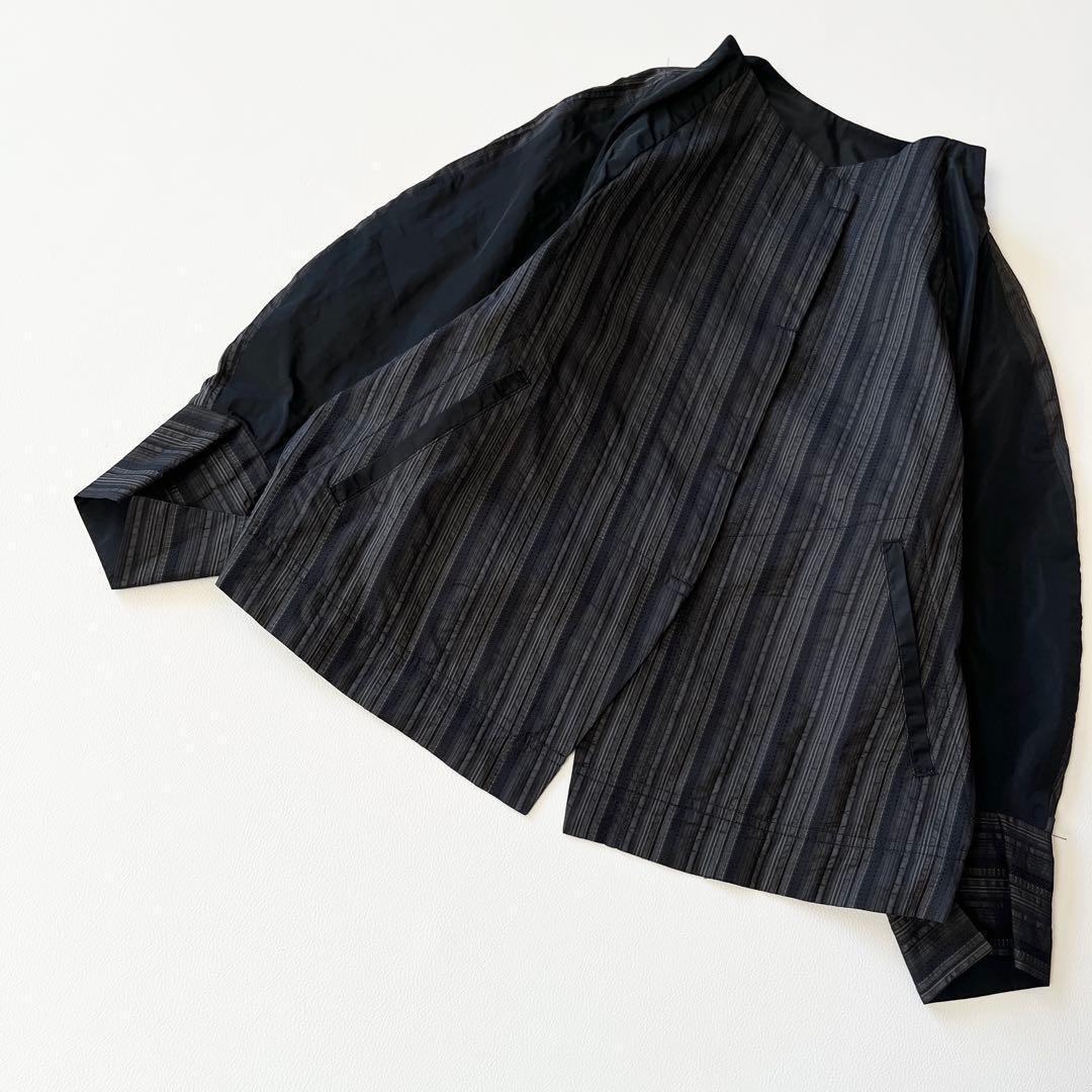 ▼5.9万✨24年AW完売✨極美品✨芽風 メフウ【38】シルクボーダージャケット