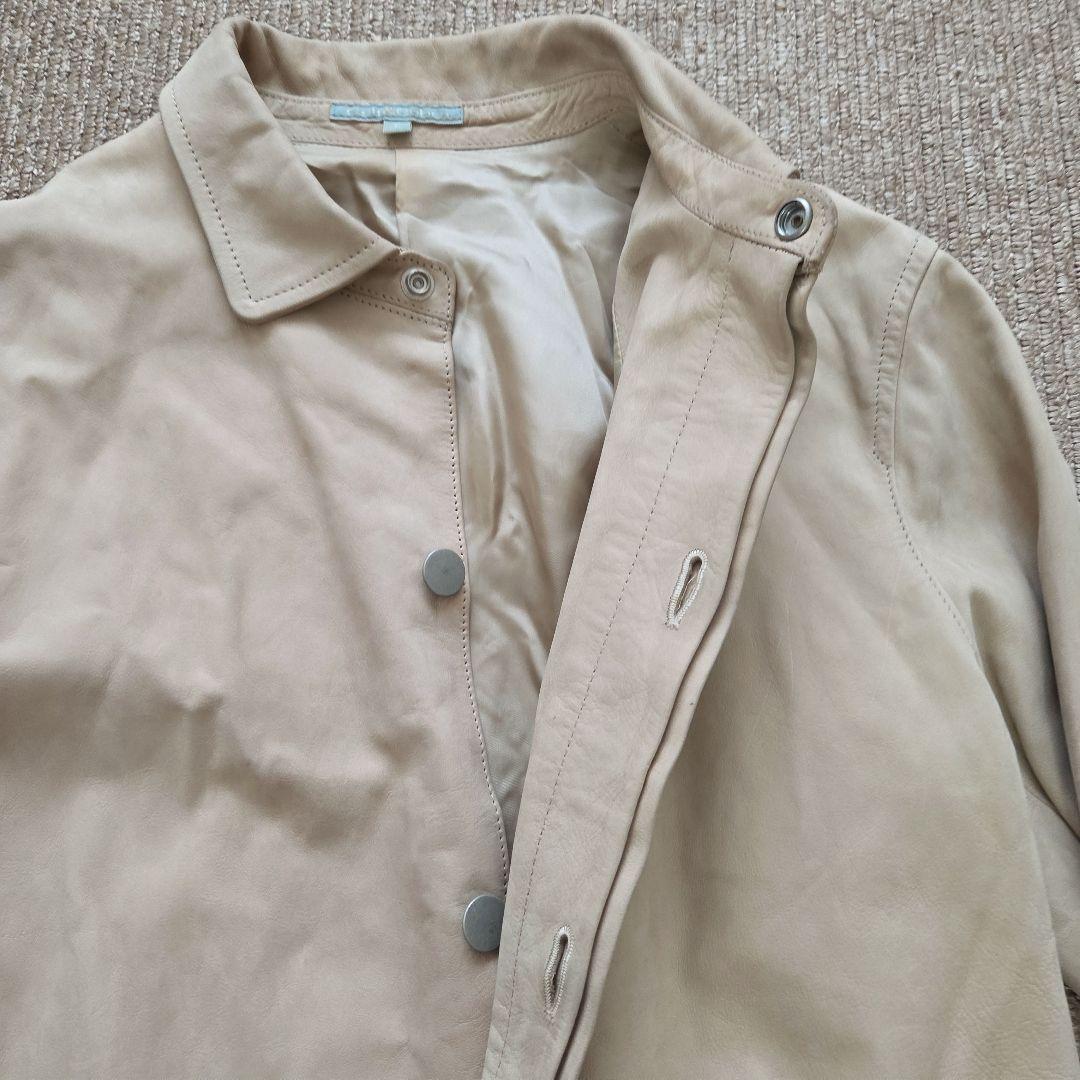 celt&cobra ヌバックレザー ロングコート ベージュ L ヴィンテージ