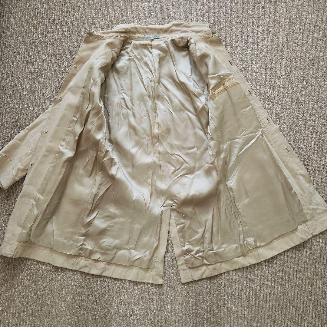 celt&cobra ヌバックレザー ロングコート ベージュ L ヴィンテージ