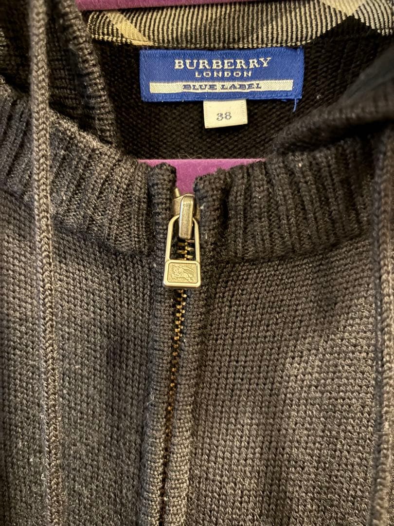 【✨美品】Burberry Blue label ニットパーカー ブラック