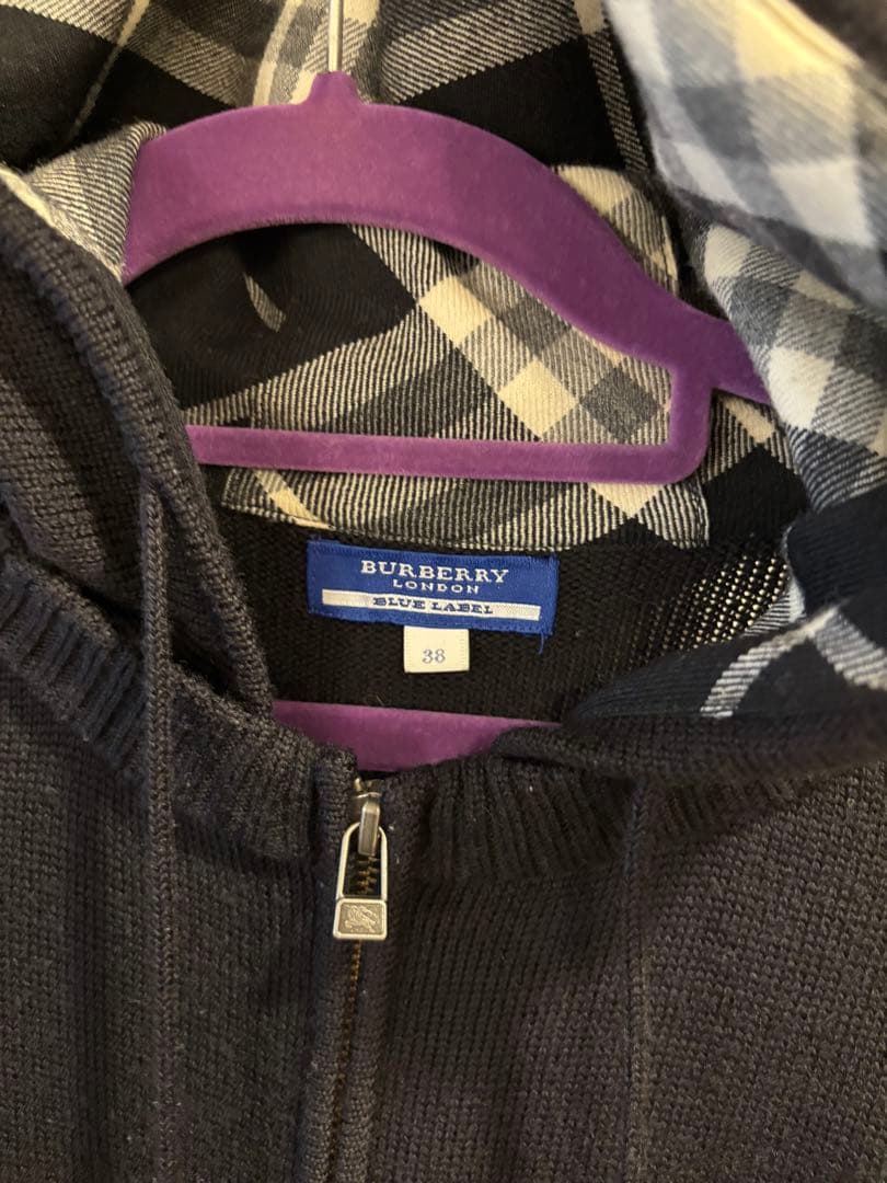 【✨美品】Burberry Blue label ニットパーカー ブラック