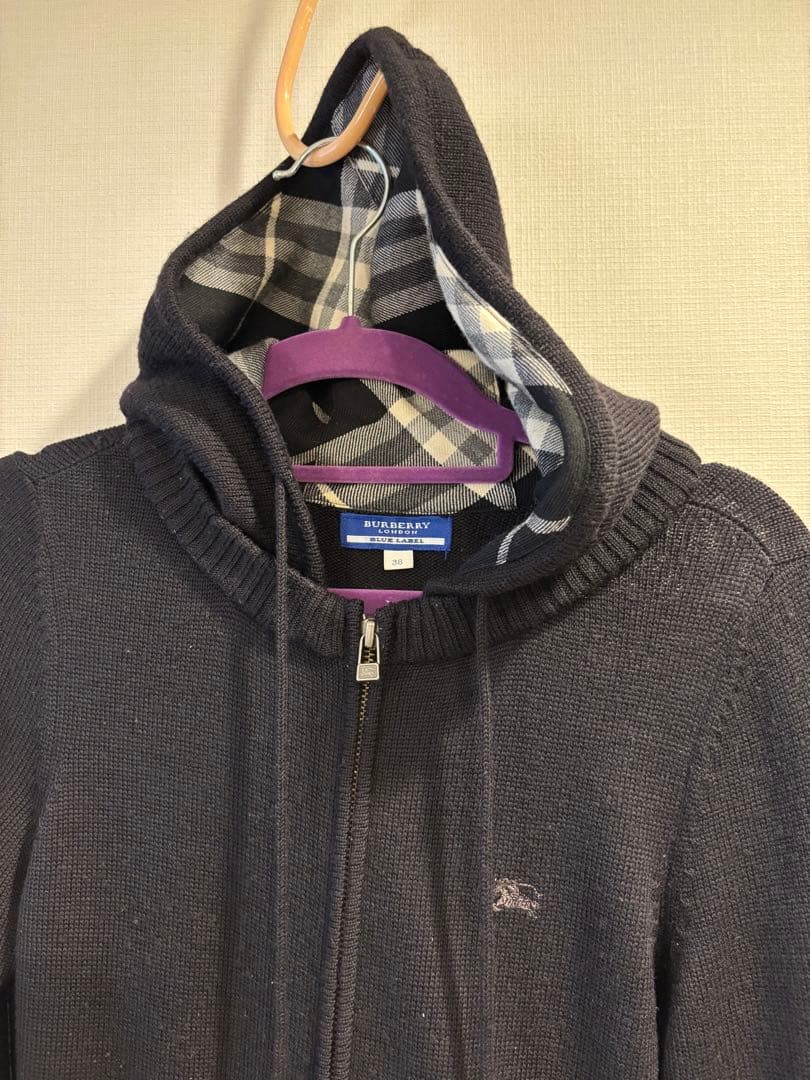 【✨美品】Burberry Blue label ニットパーカー ブラック