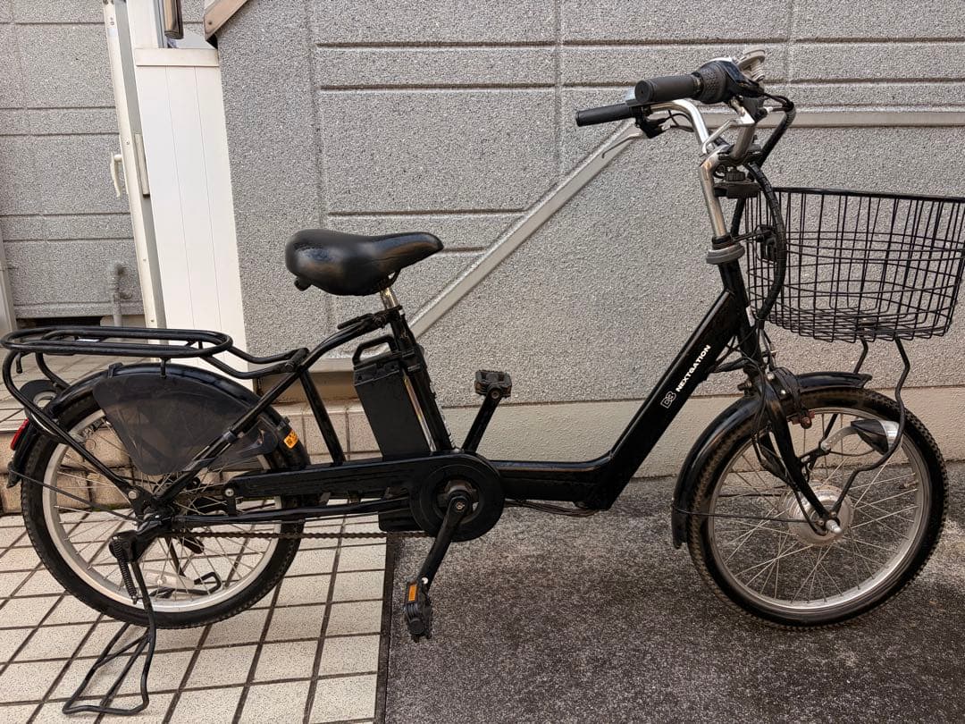 電動アシスト自転車 ブラック 前カゴ付き