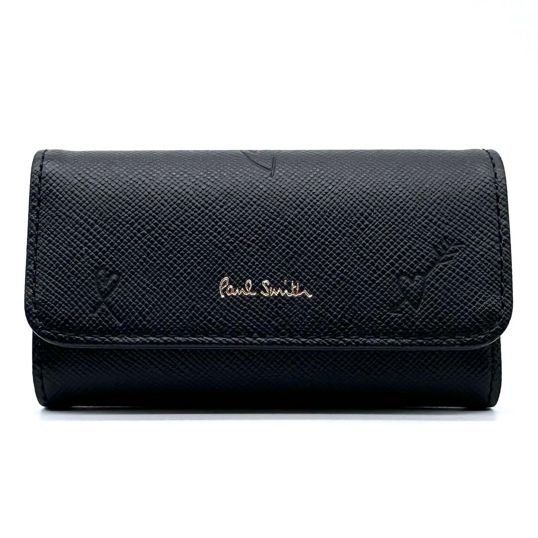 未使用✨Paul Smith スミシーハート キーケース 4連 本革 ブラック