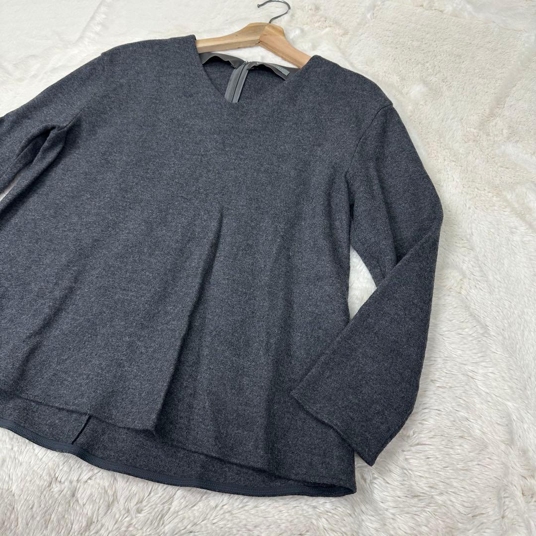 ✨美品✨セオリーリュクス SAMARA 圧縮ウール Vネック プルオーバー 濃灰