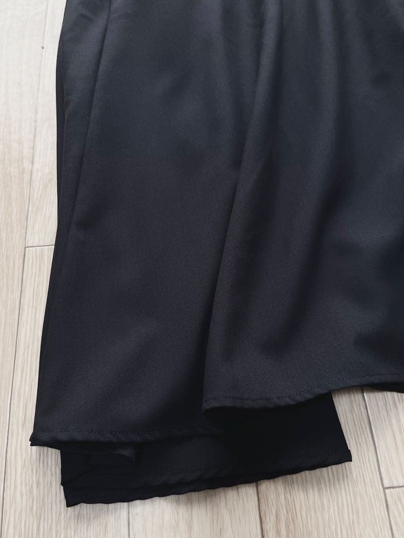 【極美品】ネイビー ミズイロインド T/Rスタンドカラーフレアワンピース