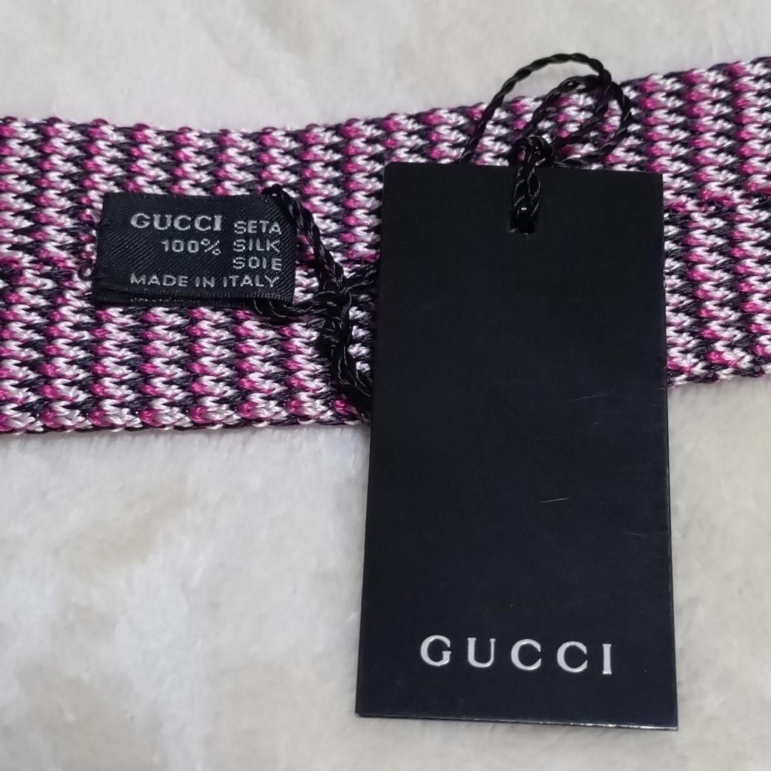 タグ付き未使用品■グッチ　GUCCI　ネクタイ　シルクニットタイ　マルチカラー