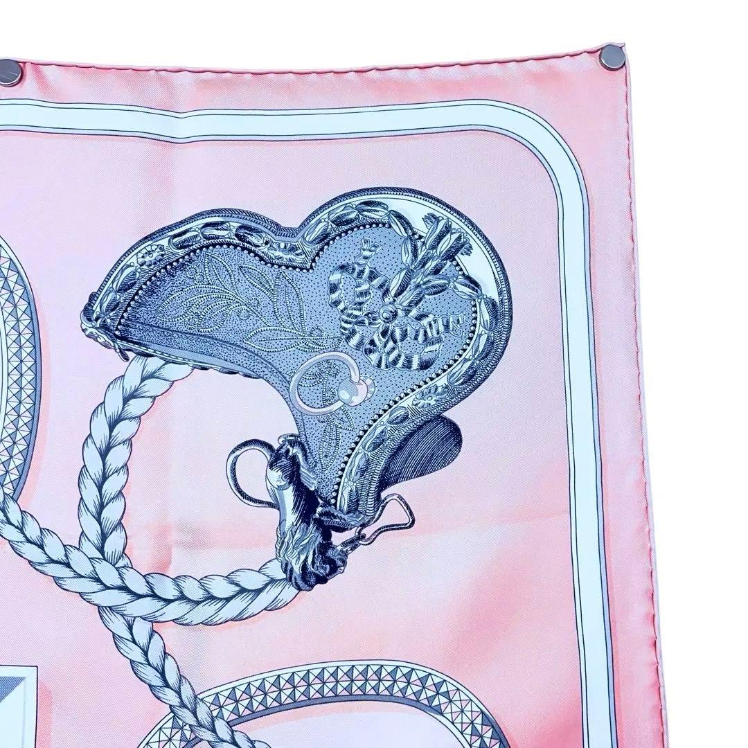 美品✨　エルメス　グランアパラ シルクスカーフ　カレ90 ピンク