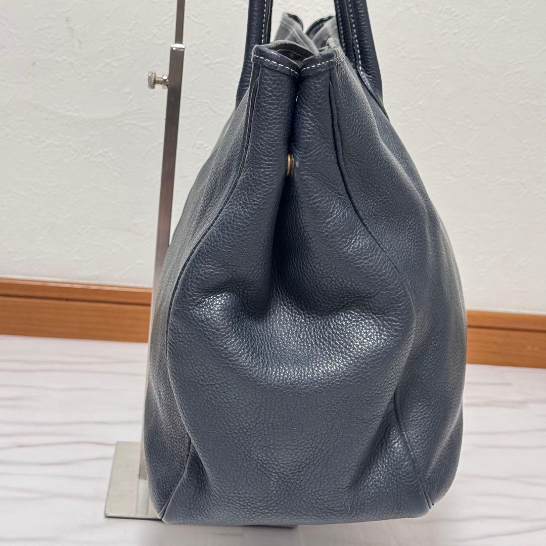 シセイ オールレザー トートバッグ ネイビー ビジネス 大容量 PC A4シボ革