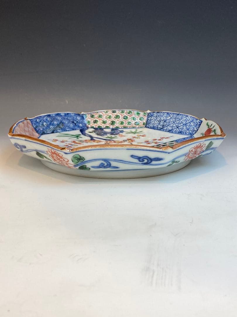 須田青華 作 色絵祥瑞八角皿 共箱 直径22cm 懐石料理 日本料理