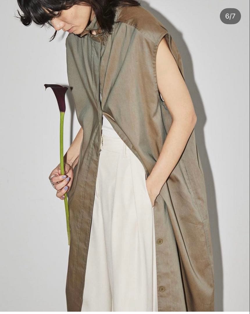 todayful 2waycollar Long Vest ロング ベスト