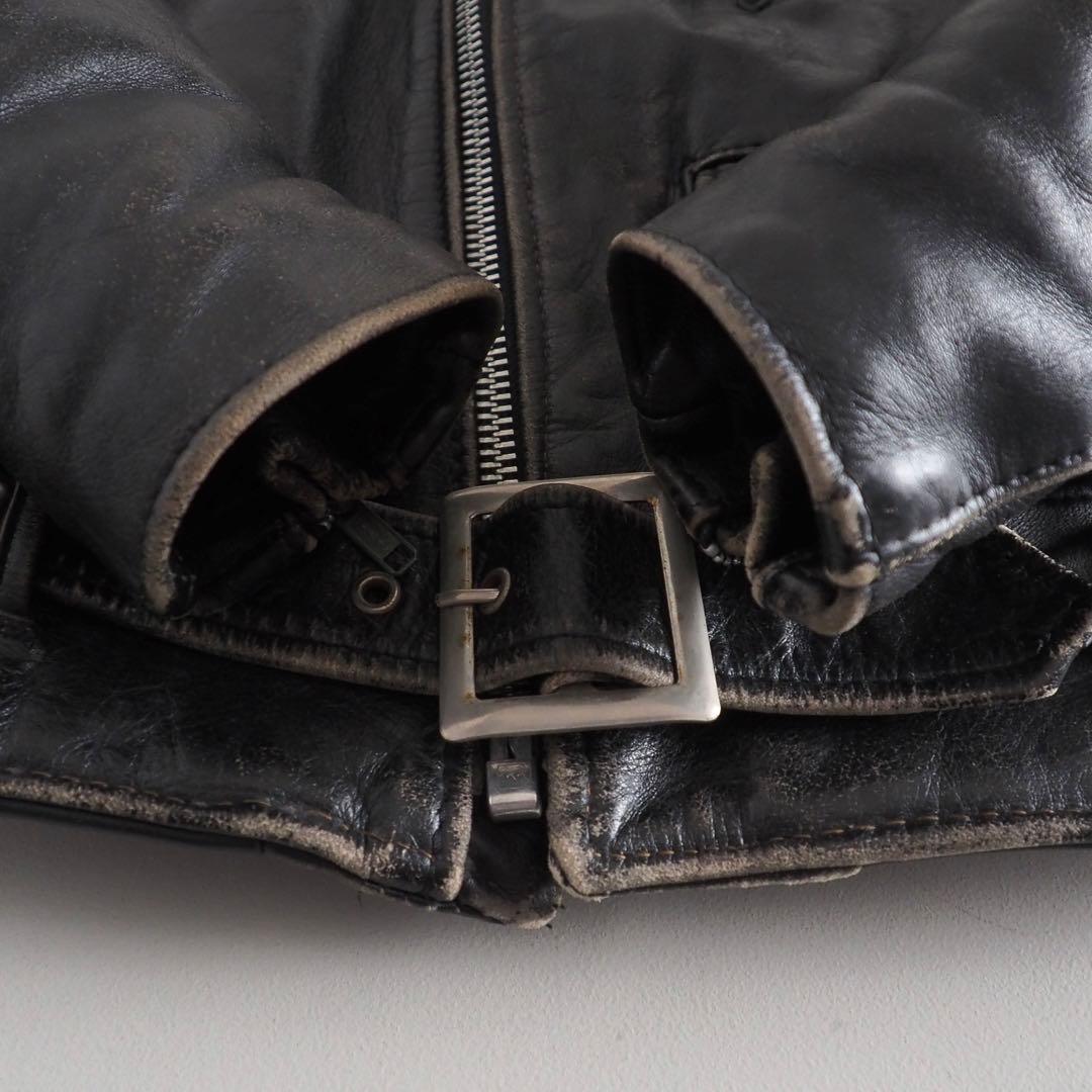 Schott　618　size40　ダブルライダースジャケット　ブラック　古着