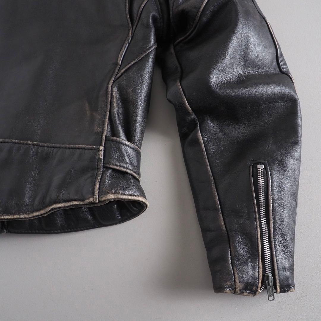 Schott　618　size40　ダブルライダースジャケット　ブラック　古着