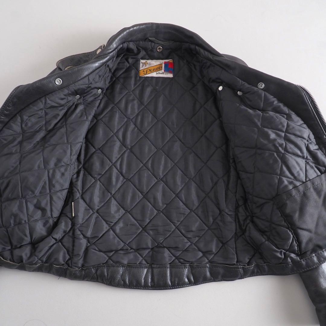 Schott　618　size40　ダブルライダースジャケット　ブラック　古着