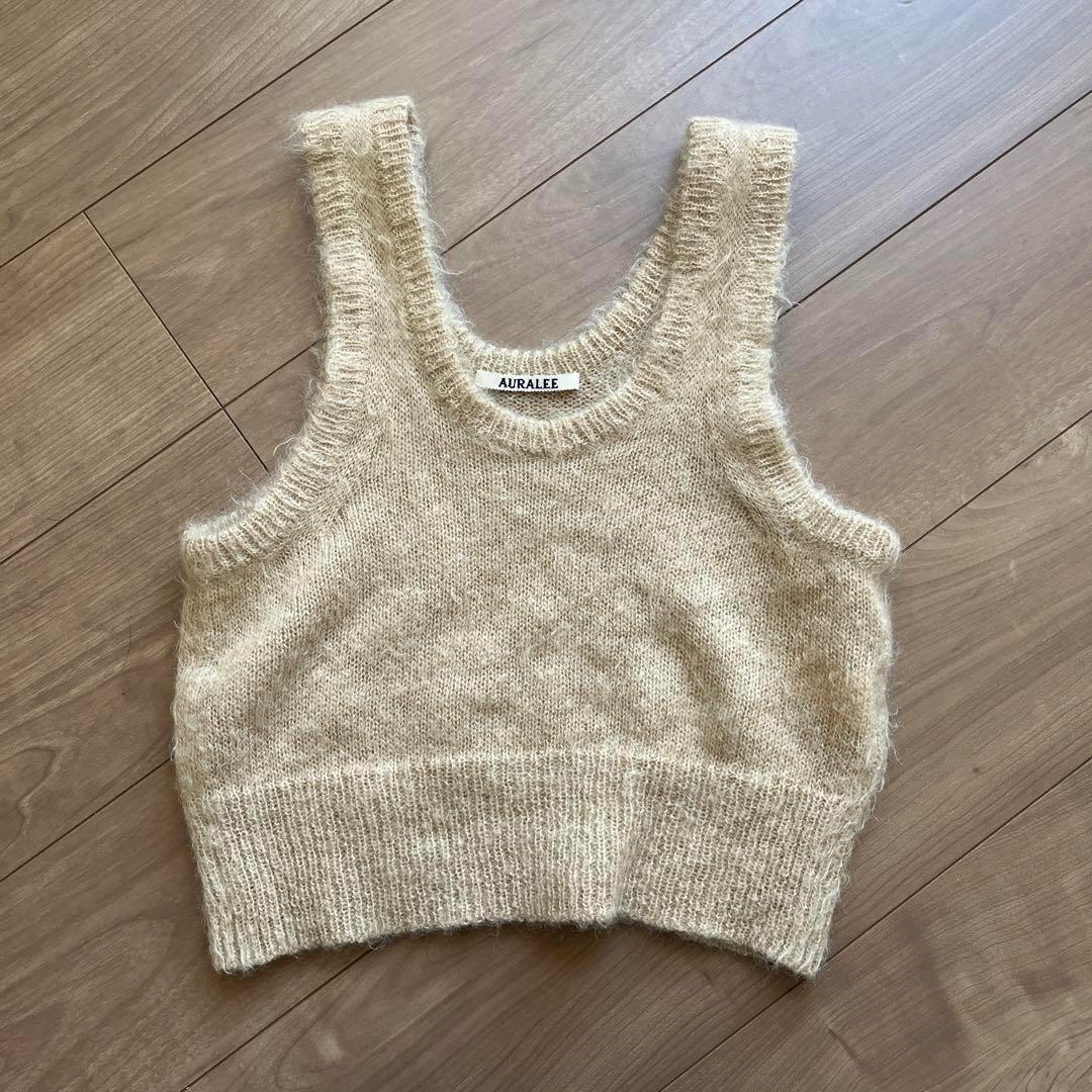 オーラリー　KID MOHAIR KNIT TANK キッド　モヘア　ベスト