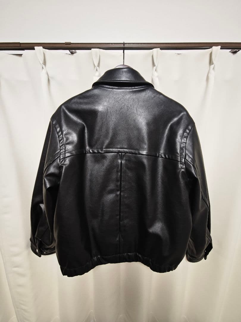 wym ARTIFICIAL GRAIN ZIP BLOUSON 黒 Ｍ 美品