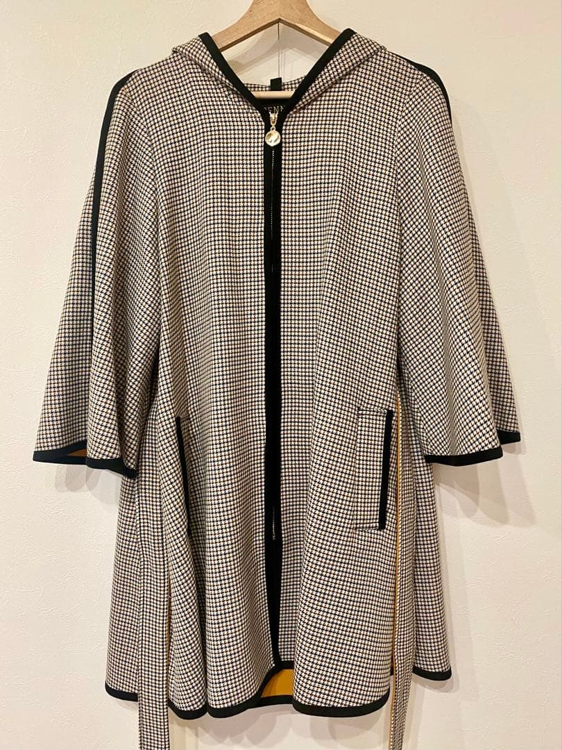 penny black ペニーブラック フーデットコート ポンチョ 千鳥格子