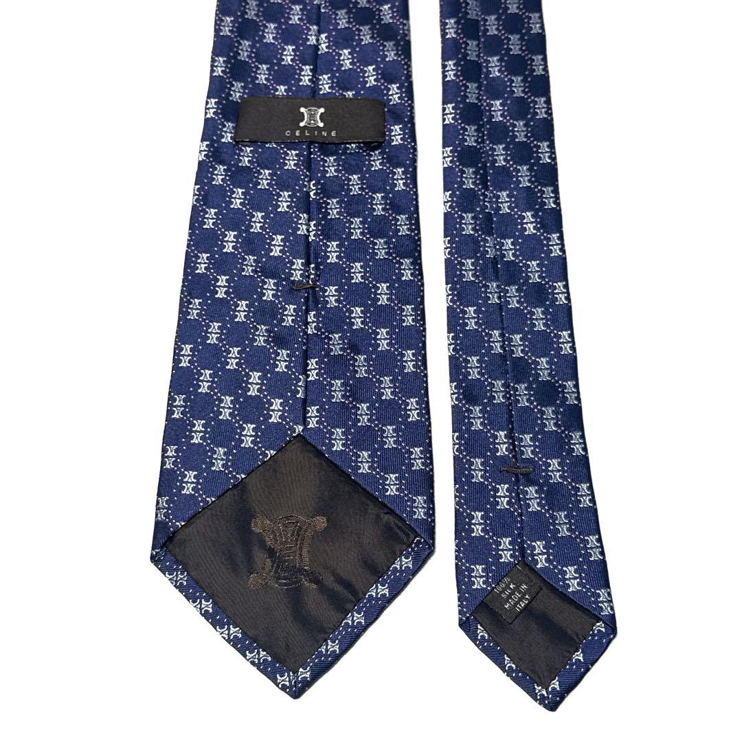 【極美品】 セリーヌ ネクタイ マカダム柄 総柄 シルク ハイブランド