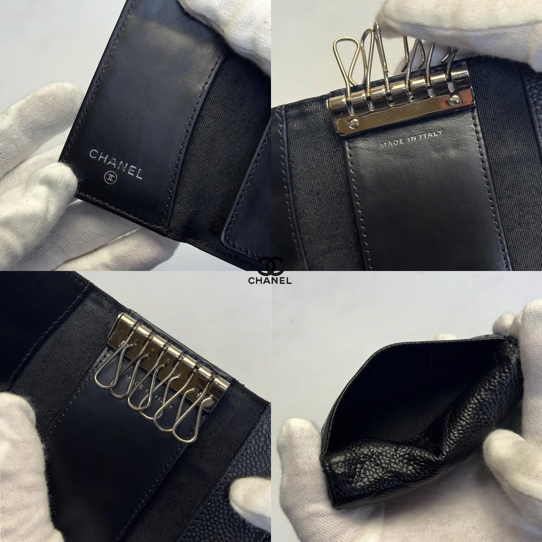 正規品 シャネル クラシック マトラッセ シルバー金具 ６連 キーケース