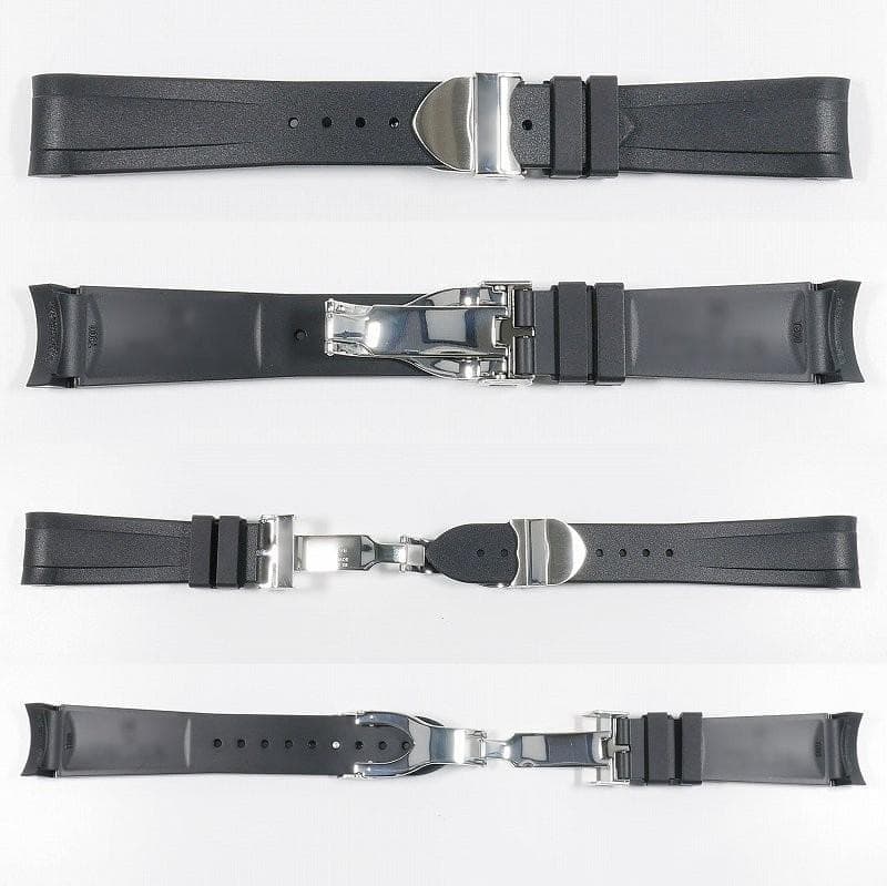 【ロゴ】TUDOR（チューダー）専用 Ｄバックル付きラバーベルト 22mm 黒